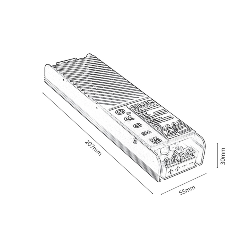 Rabalux - Rööbassüsteemi valgustite süvistatav toiteallikas 200W/230V