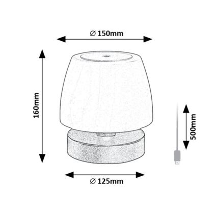 Rabalux - LED Hämardatav laualamp LED/3W/5V 2000 mAh IP44