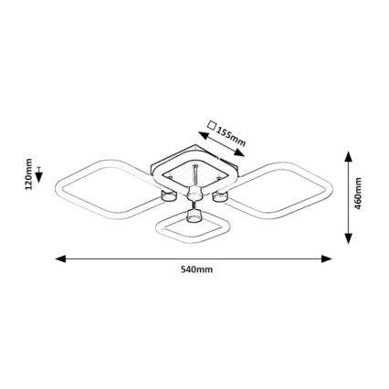 Rabalux - LED hämardatav laelamp LED/47W/230V 3000/4000/6000K + kaugjuhtimispult 46x54 cm