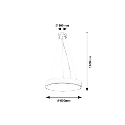 Rabalux - LED Hämardatav lühter LED/60W/230V 3000-6000K must + kaugjuhtimispult