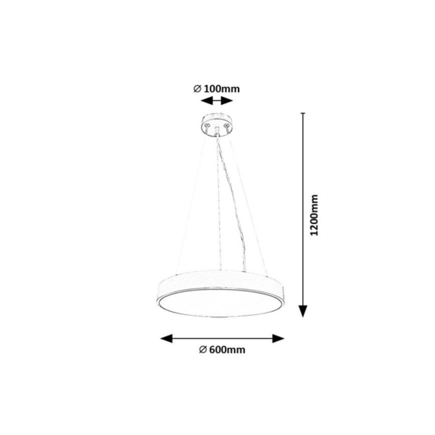 Rabalux - LED Hämardatav lühter LED/60W/230V 3000-6000K must + kaugjuhtimispult