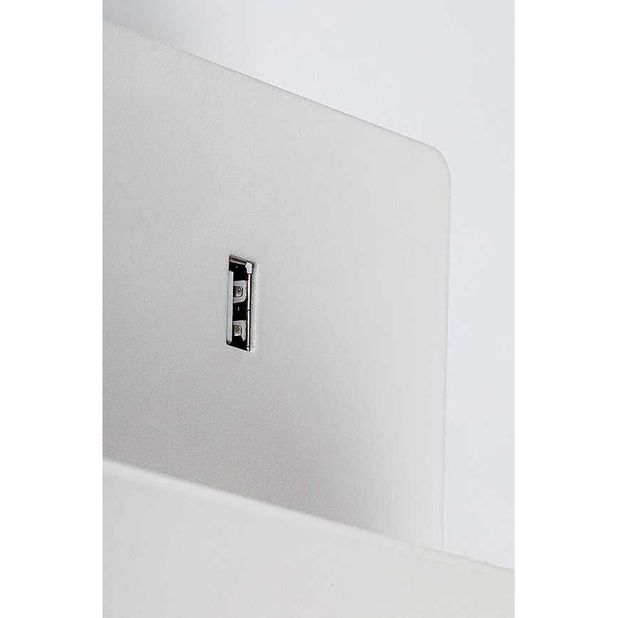 Rabalux - Seinavalgusti koos riiuliga ja USB port 1xGU10/25W/230V valge