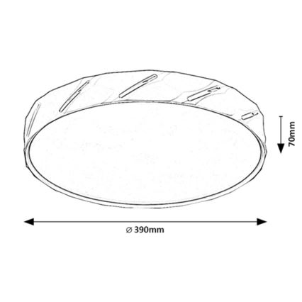 Rabalux - LED Laevalgusti LED/25W/230V 4000K d. 39 cm must