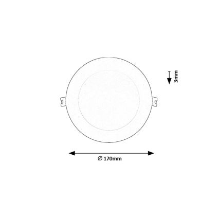 Rabalux - LED Süvistatav valgusti LED/12W/230V 3000K d. 17 cm valge