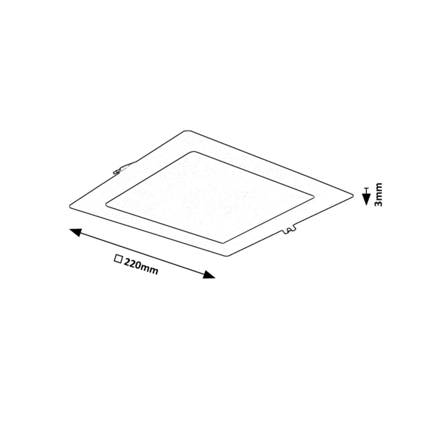 Rabalux - LED Süvistatav valgusti LED/18W/230V 22x22 cm must