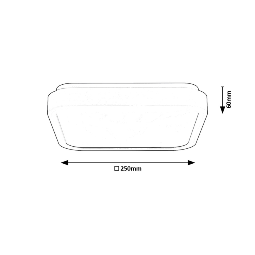 Rabalux - LED Laevalgusti vannituppa LED/18W/230V IP44 4000K 25x25 cm must