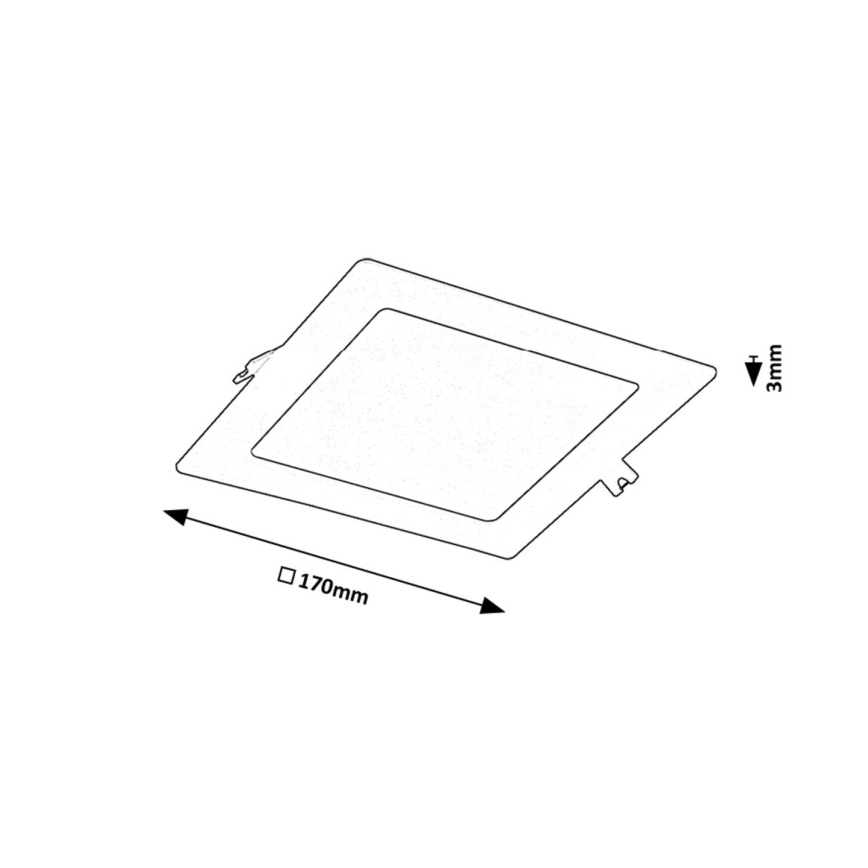 Rabalux - LED Süvistatav valgusti LED/12W/230V 17x17 cm must