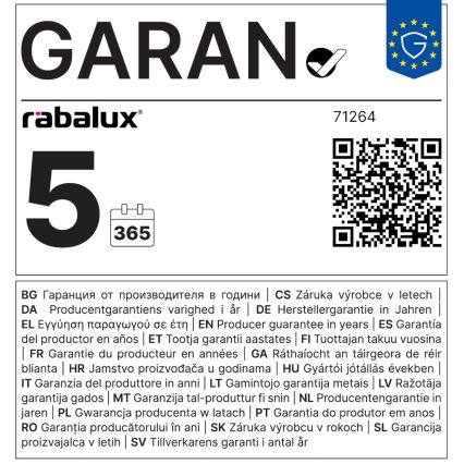 Rabalux - LED Süvistatav valgusti LED/12W/230V 17x17 cm must
