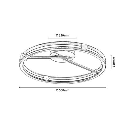 Rabalux - LED hämardatav laevalgusti LED/60W/230V 3000–6500K Ø 50 cm hall + kaugjuhtimispult