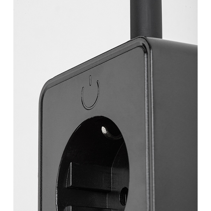 Rabalux - LED hämardatav seinavalgusti LED/4W/230V USB-pordiga, pistikupessa ühendatav, 3000/4000/6000K, must