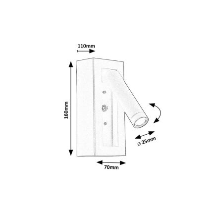 Rabalux - LED Kohtvalgusti seinale LED/4W/230V must
