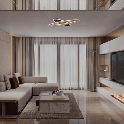 Rabalux - hämardatav LED-laevalgusti LED/70W/230V 3000/4000/6000K must, puldiga, läbimõõt 70 cm