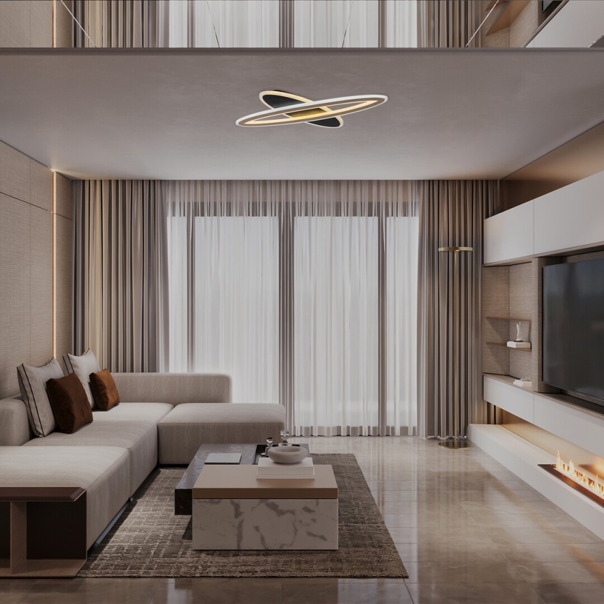 Rabalux - hämardatav LED-laevalgusti LED/70W/230V 3000/4000/6000K must, puldiga, läbimõõt 70 cm