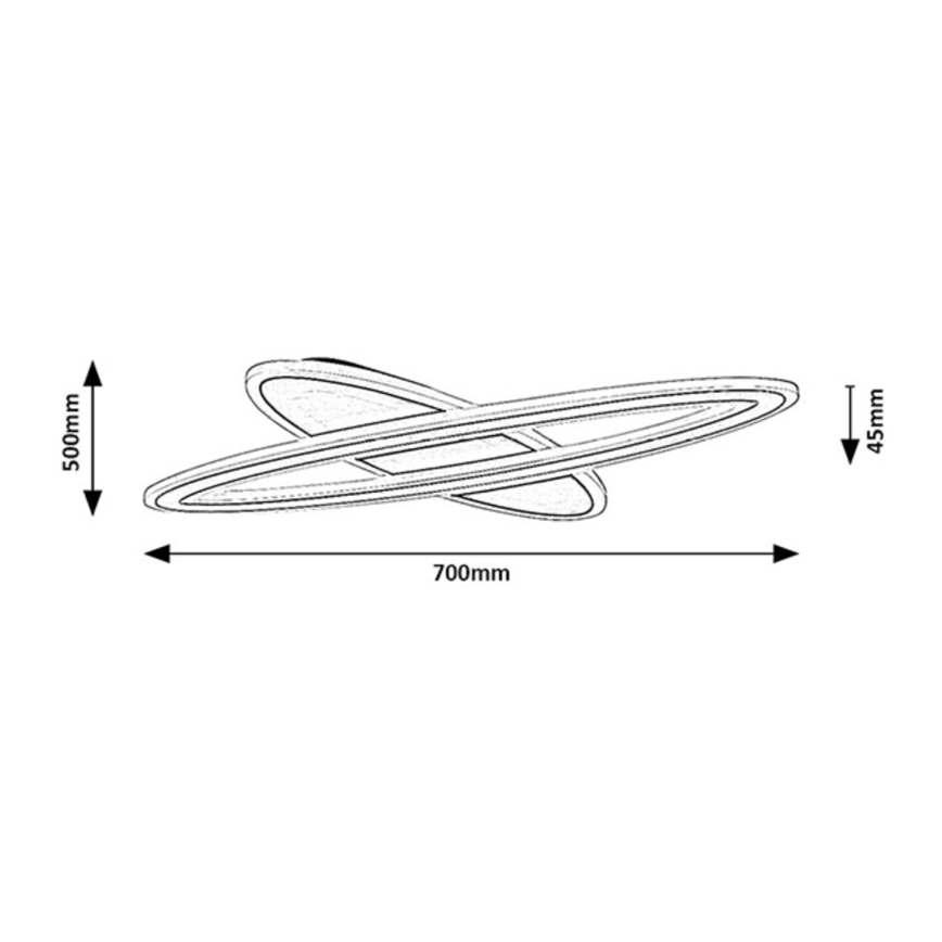 Rabalux - hämardatav LED-laevalgusti LED/70W/230V 3000/4000/6000K must, puldiga, läbimõõt 70 cm