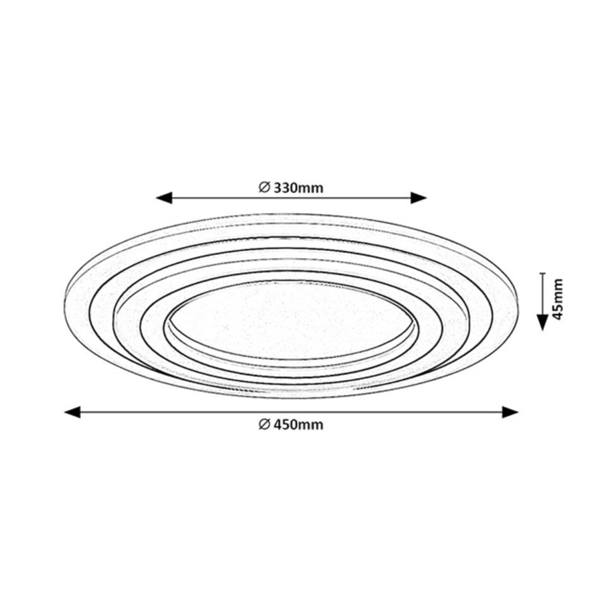 Rabalux - hämardatav LED-laelamp LED/56W/230V 3000/4000/6000K mattkroom/must + kaugjuhtimispult läbimõõt 45 cm