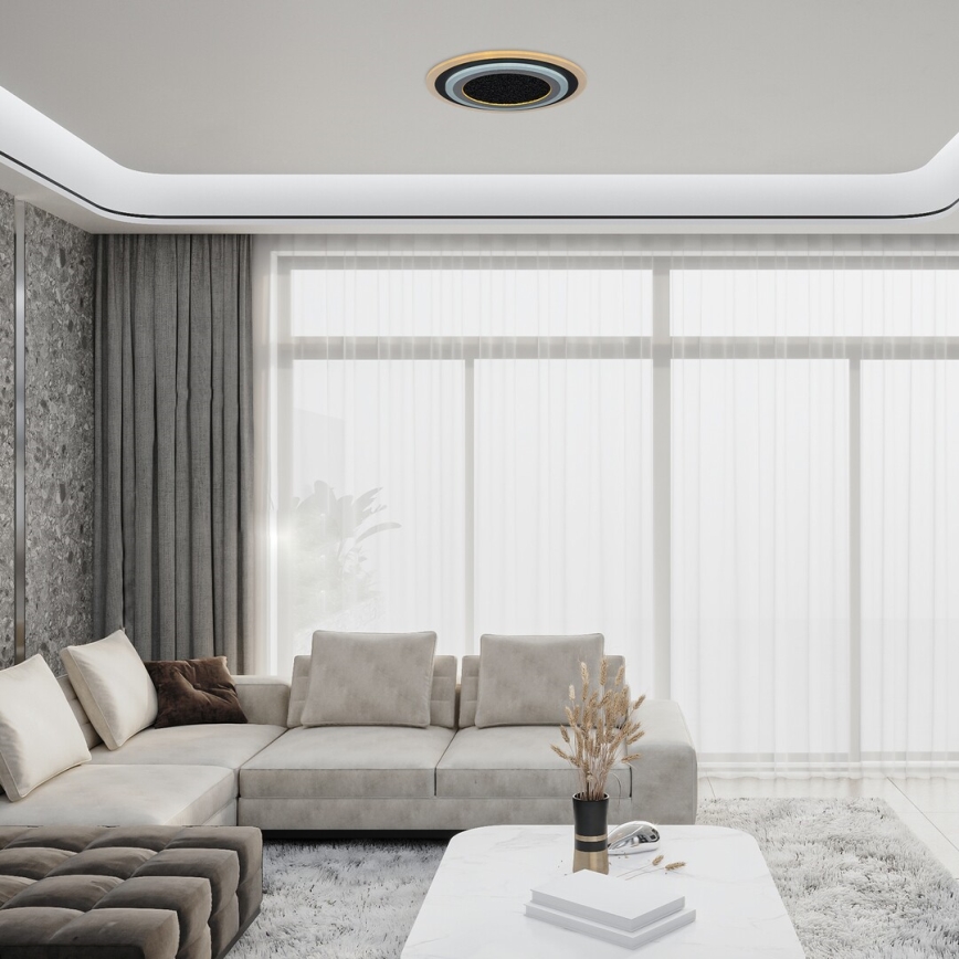 Rabalux - LED hämardatav laelamp LED/56W/230V 3000/4000/6000K must + kaugjuhtimispult Ø 45 cm