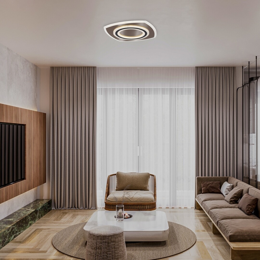 Rabalux - hämardatav LED-laelamp LED/60W/230V 3000/4000/6000K mattkroom/must + kaugjuhtimispult 48x48 cm