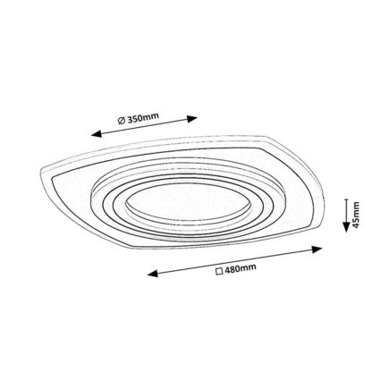 Rabalux - hämardatav LED-laelamp LED/60W/230V 3000/4000/6000K mattkroom/must + kaugjuhtimispult 48x48 cm