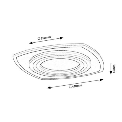Rabalux - LED hämardatav laelamp LED/60W/230V 3000/4000/6000K mattkroom + kaugjuhtimispult 48x48 cm