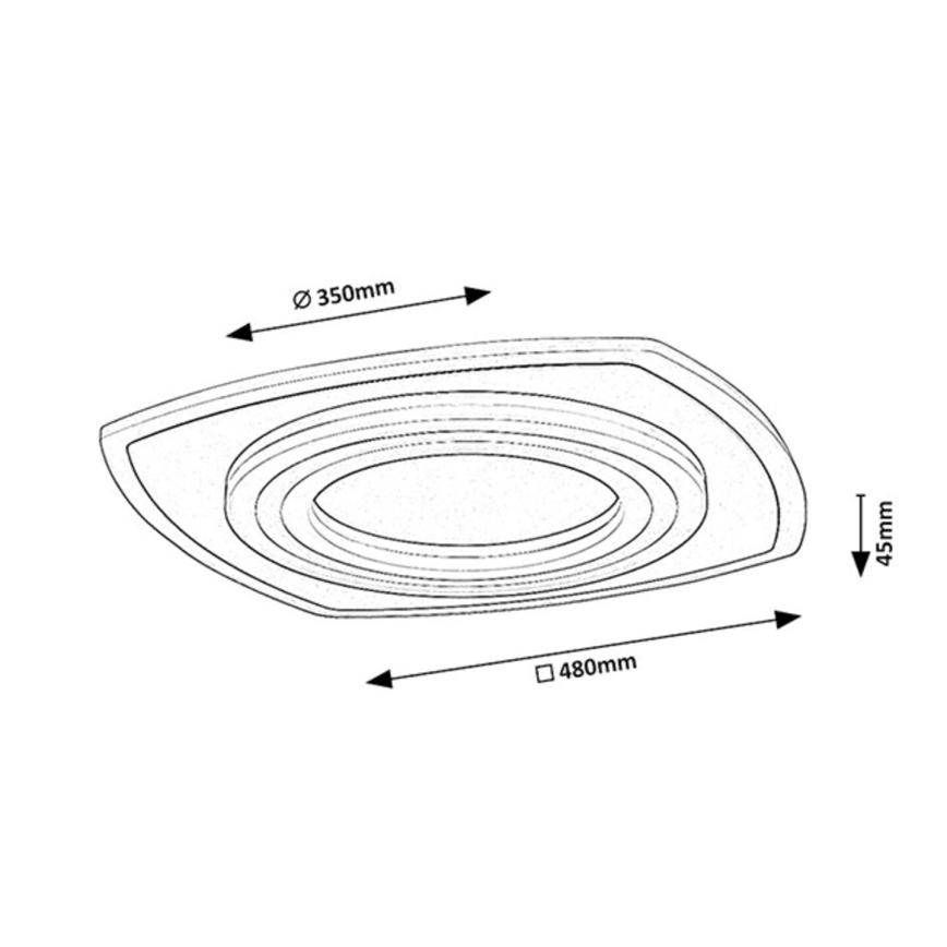 Rabalux - LED hämardatav laelamp LED/60W/230V 3000/4000/6000K mattkroom + kaugjuhtimispult 48x48 cm