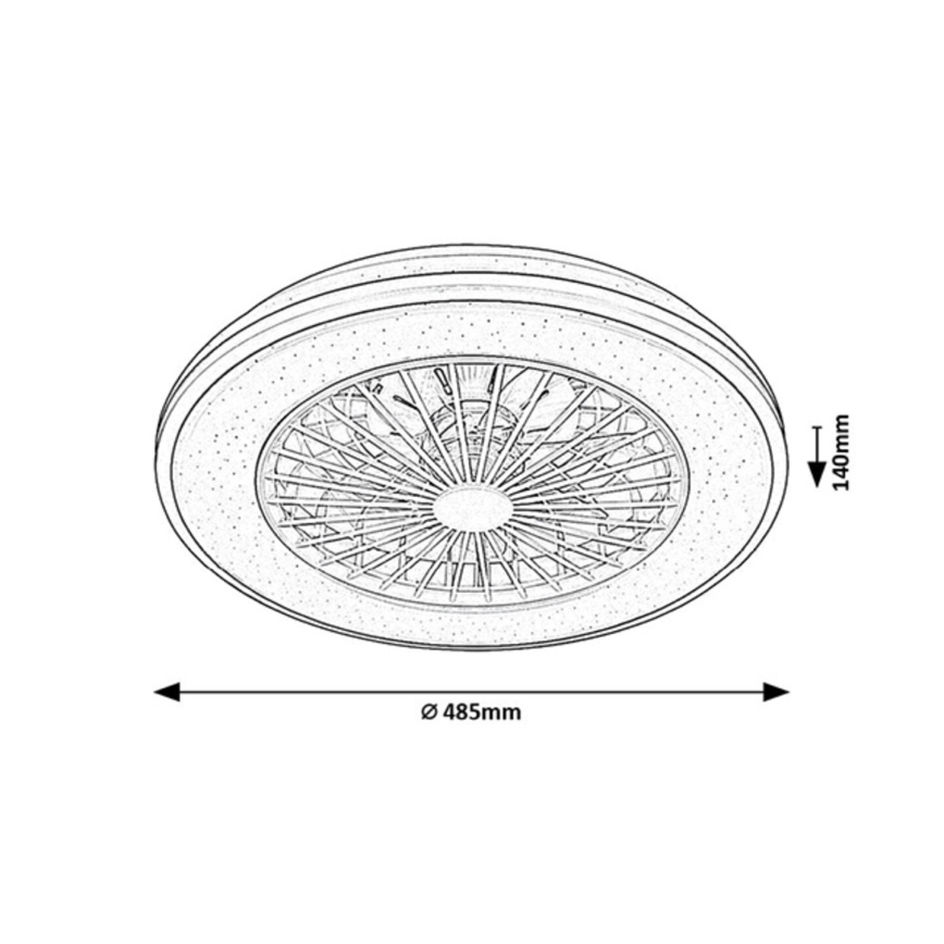 Rabalux - LED Hämardatav laeventilaator valgustiga LED/48W/230V 3000-6500K + kaugjuhtimispult