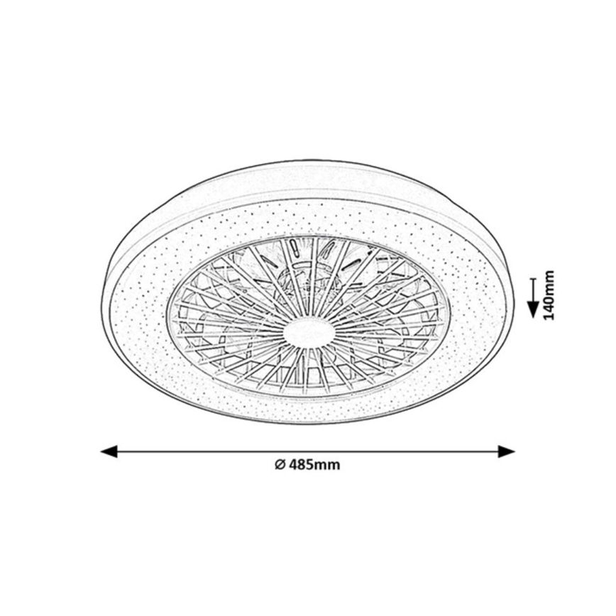 Rabalux - LED Hämardatav laeventilaator valgustiga LED/48W/230V 3000-6500K + kaugjuhtimispult