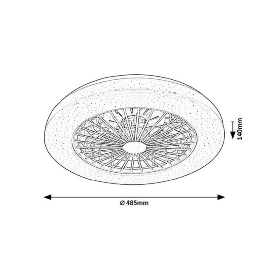 Rabalux - LED RGB Hämardatav laeventilaator valgustiga LED/48W/230V 3000-6500K + kaugjuhtimispult