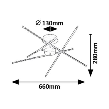 Rabalux - LED Pinnale kinnitatav lühter LED/40W/230V 3000K must