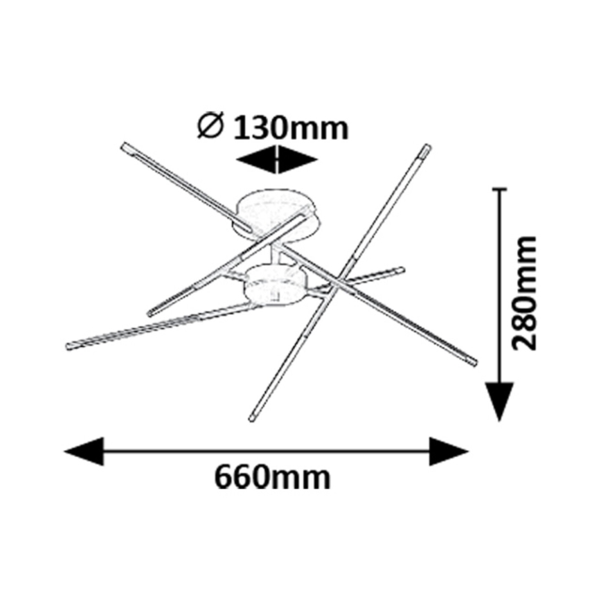 Rabalux - LED Pinnale kinnitatav lühter LED/40W/230V 3000K must