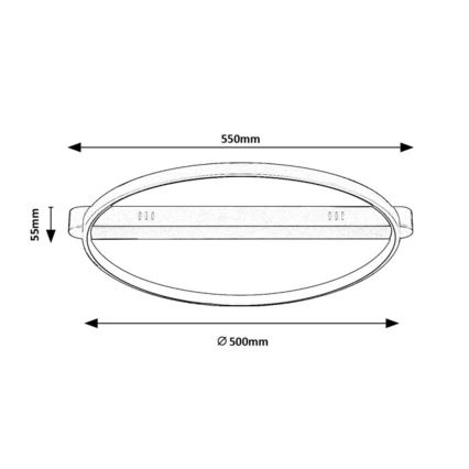 Rabalux - LED laevalgusti LED/45W/230V 3000K 50x55 cm must