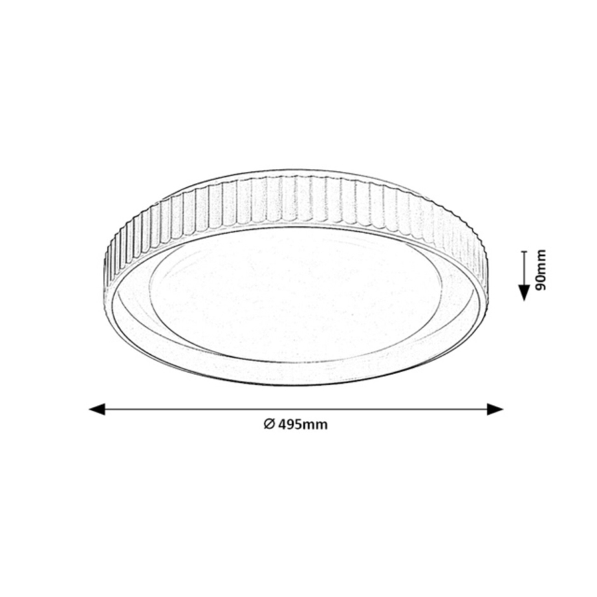 Rabalux - hämardatav LED-laevalgusti LED/48W/230V 3000–6500 K, läbimõõt 49,5 cm, koos kaugjuhtimispuldiga