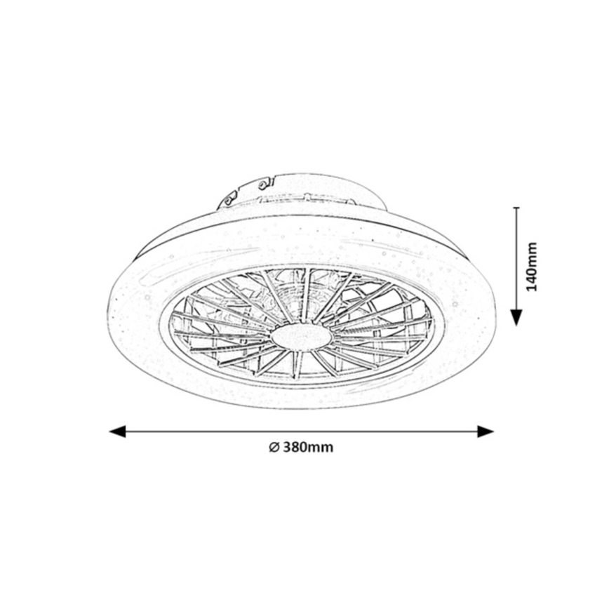 Rabalux - Hämardatav laevalgusti ventilaatoriga LED/24W/230V 3000-6500K + kaugjuhtimispult