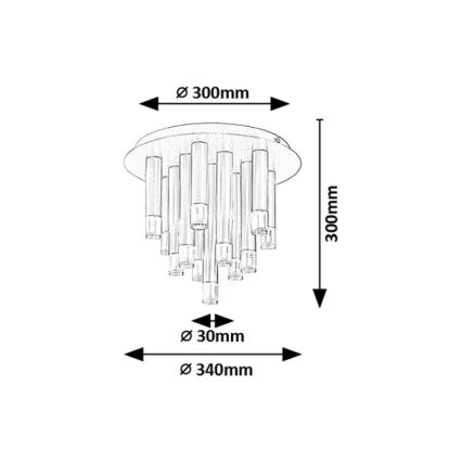 Rabalux - laevalgusti 13xG9/5W/230V kuldne, läbimõõt 34 cm