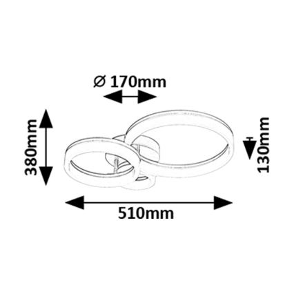 Rabalux - LED laelamp LED/24W/230V 3000/4000/6500K 38x51 cm matistatud kroom