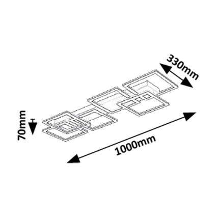Rabalux - LED hämardatav laevalgusti LED/40W/230V 3000-6500K 33x100 cm must + kaugjuhtimispult