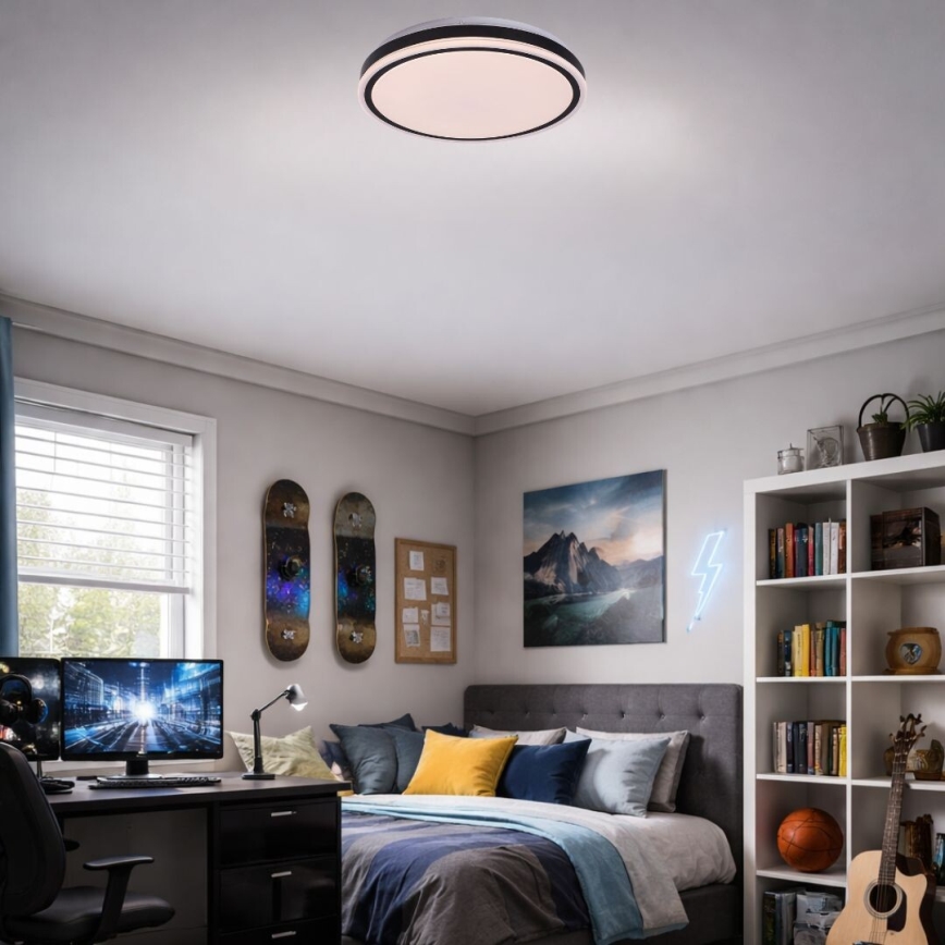 Rabalux - LED-hämardatav laelamp LED/20W/230V 3000-6500K läbimõõt 38,5 cm must + kaugjuhtimispult