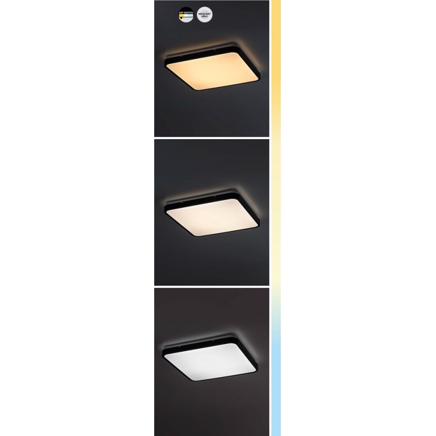 Rabalux - LED Laevalgusti vannituppa LED/24W/230V 3000/4000/6000K IP44 29x29 cm must