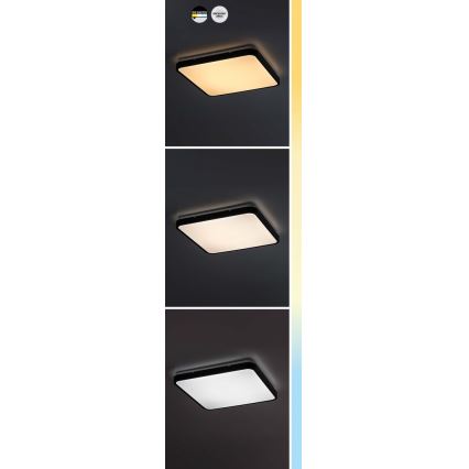 Rabalux - LED Laevalgusti vannituppa LED/36W/230V 3000/4000/6000K IP44 42x42 cm must