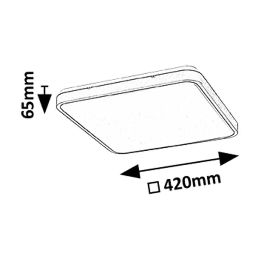 Rabalux - LED Laevalgusti vannituppa LED/36W/230V 3000/4000/6000K IP44 42x42 cm must