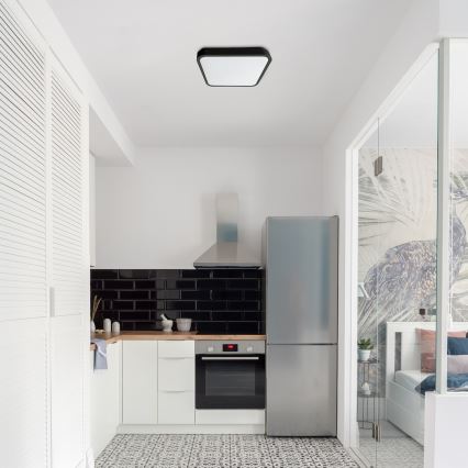 Rabalux - LED Hämardatav laevalgusti vannituppa LED/36W/230V 3000-6000K IP44 42x42 cm must + kaugjuhtimispult