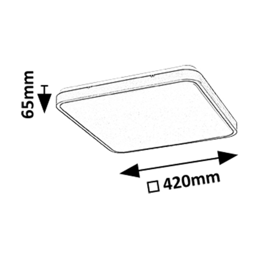Rabalux - LED Hämardatav laevalgusti vannituppa LED/36W/230V 3000-6000K IP44 42x42 cm must + kaugjuhtimispult