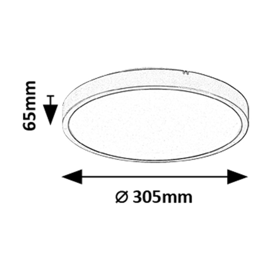 Rabalux - LED Laevalgusti vannituppa LED/18W/230V 3000/4000/6000K IP44 d. 30,5 cm must
