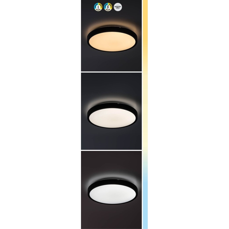 Rabalux - LED Hämardatav laevalgusti vannituppa LED/36W/230V 3000-6000K IP44 d. 42 cm must + kaugjuhtimispult