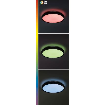 Rabalux - LED RGB Hämardatav laevalgusti vannituppa LED/36W/230V 3000-6000K Wi-Fi Tuya IP44 d. 42 cm must + kaugjuhtimispult