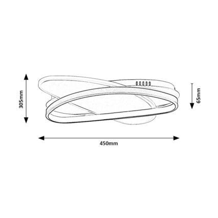 Rabalux - hämardatav LED-laelamp LED/57W/230V 3000-6000K 45x30,5 cm + kaugjuhtimispult
