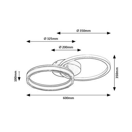 Rabalux - hämardatav LED-laelamp LED/38W/230V 3000-6500K 60x35 cm + kaugjuhtimispult