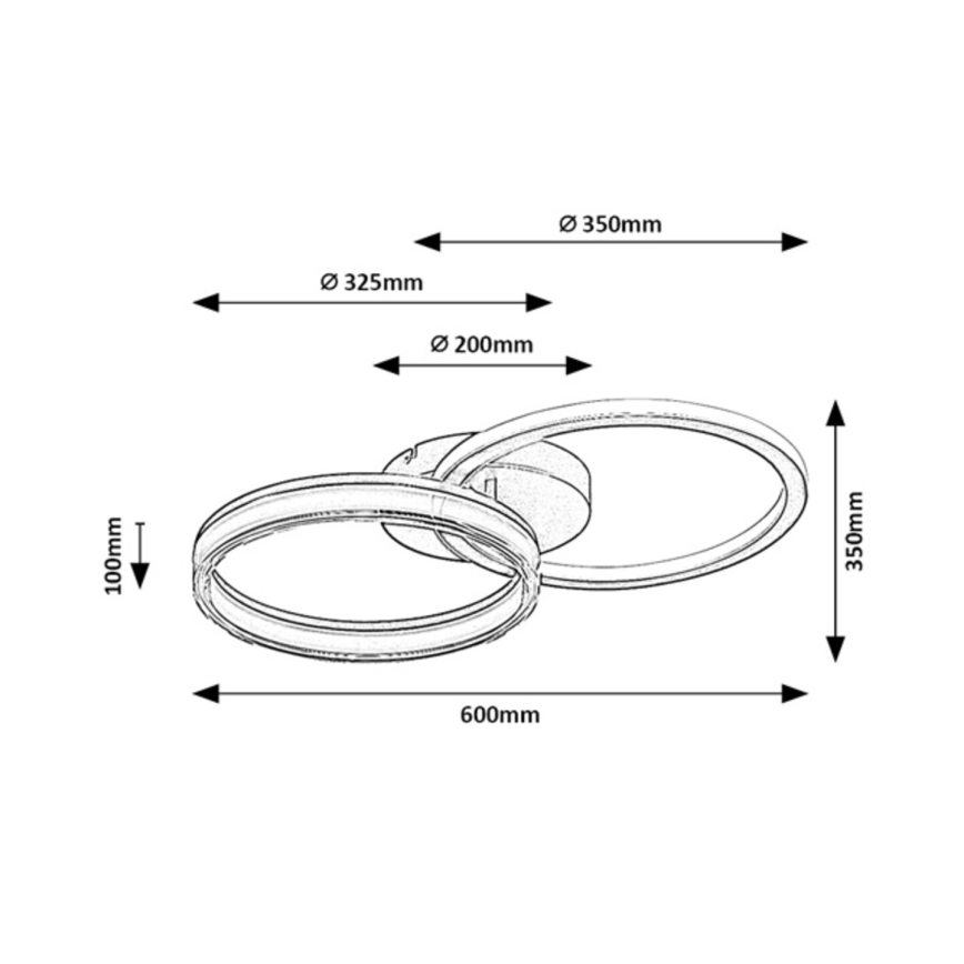 Rabalux - hämardatav LED-laelamp LED/38W/230V 3000-6500K 60x35 cm + kaugjuhtimispult