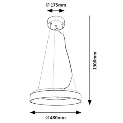 Rabalux - LED Hämardatav lühter LED/38W/230V 3000-6500K must +kaugjuhtimispult