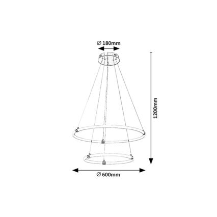 Rabalux - LED Hämardatav lühter LED/55W/230V + kaugjuhtimispult