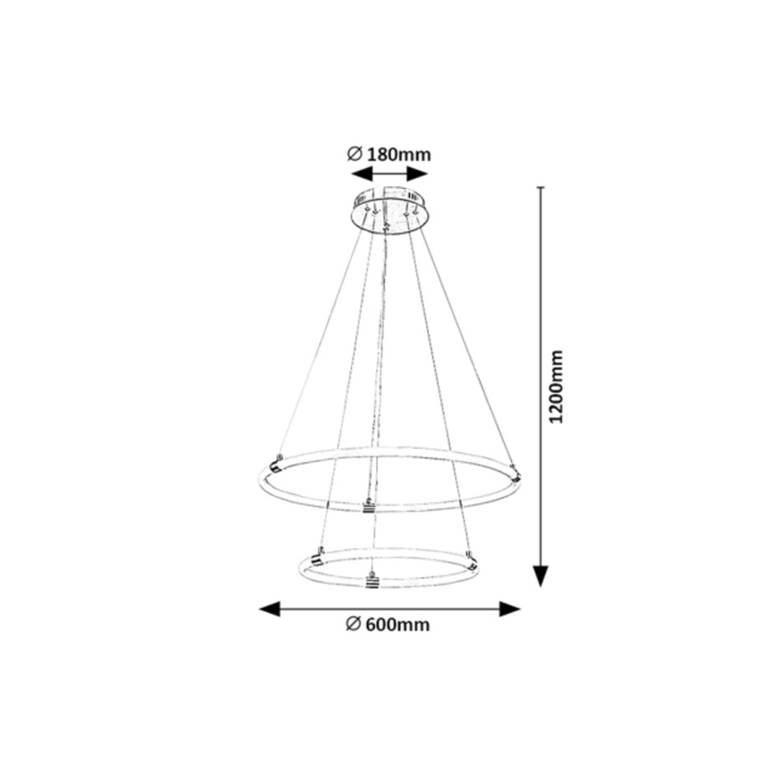 Rabalux - LED Hämardatav lühter LED/55W/230V + kaugjuhtimispult